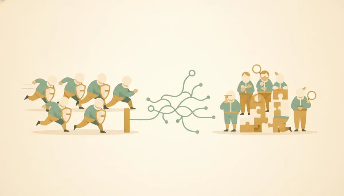 Illustration of the immune system's two arms — fast innate first responders and the specialized adaptive team that learns and remembers.