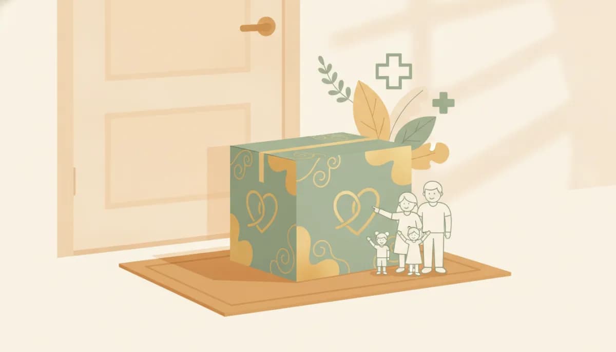 A byMae multi+ delivery box on a doorstep, illustrating Subscribe & Save