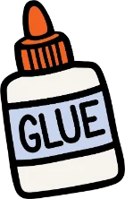 Hand-drawn glue bottle